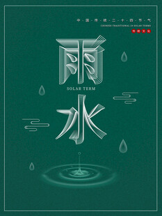 雨水节海报展板素材