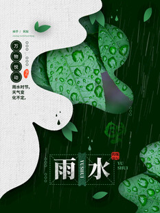雨水节海报展板素材
