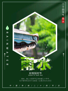雨水节海报展板素材