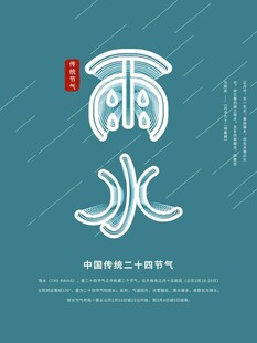 雨水节海报展板素材