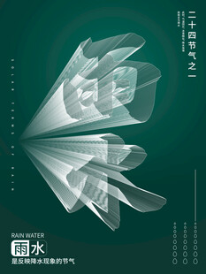 雨水节海报展板素材