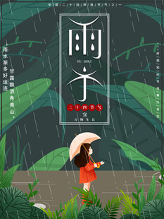 雨水节海报展板素材
