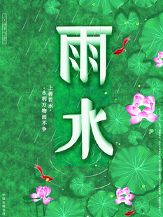 雨水节海报展板素材