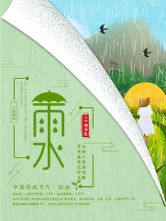 雨水节海报展板素材