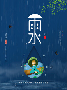 雨水节海报展板素材
