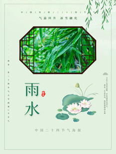 雨水节海报展板素材