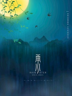 雨水节海报展板素材