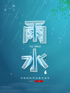 雨水节海报展板素材