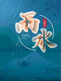 雨水节海报展板素材