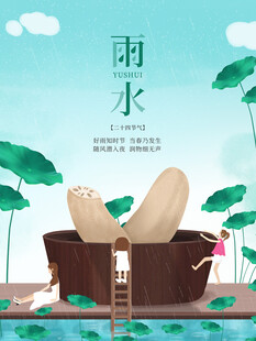 雨水节海报展板素材
