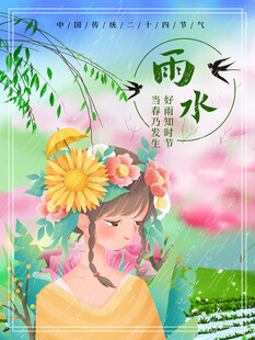 雨水节海报展板素材