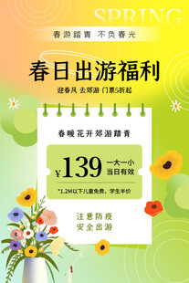 出游踏青海报展板素材