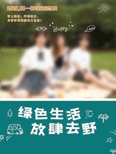 露营出游踏青海报展板素材