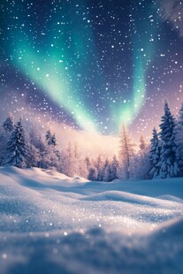 极光雪地