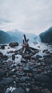 山水火堆风景
