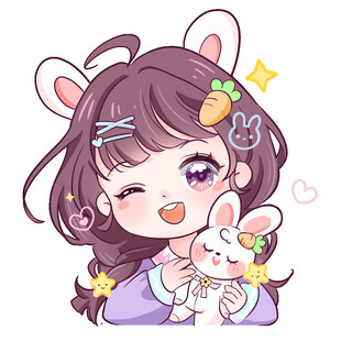 卡通小女该印花图案设计