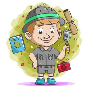 侦察兵长放大镜周围有相机书