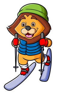 职业狮子玩滑雪