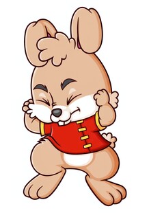 中国传统服饰兔子害怕