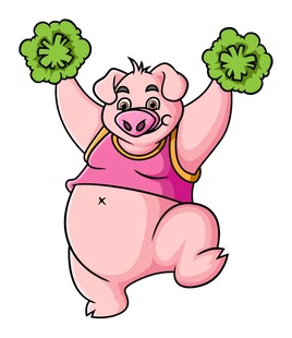 猪爸爸担任啦啦队长支持团队