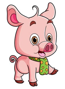 猪围巾学习走路爬行