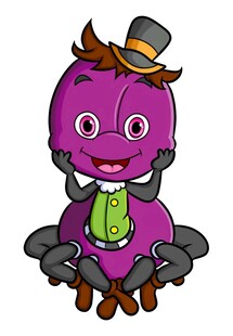 紫色身体蜘蛛帽