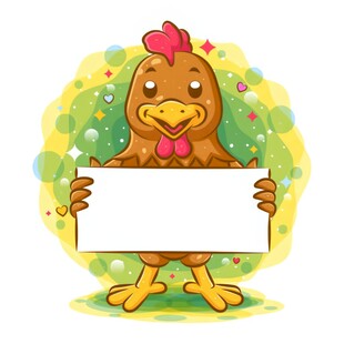 棕色公鸡站着手白纸