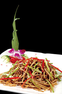 鹅肝酱爆茶树菇 