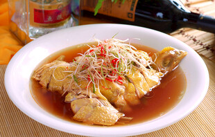 葱丝蒸仔鸡