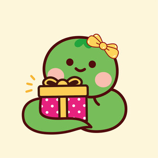 蛇宝宝头插画卡通礼物