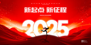 2025蛇年联欢会年会展板