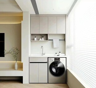 室内设计全屋定制阳台洗衣机柜