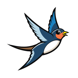 矢量动物飞行的燕子