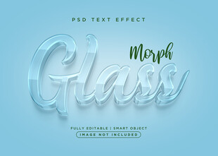 透明玻璃3D立体字体效果
