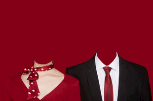 红色结婚证件照