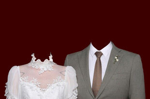 白色婚纱传统结婚证件照