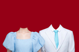 夏季传统结婚证件照