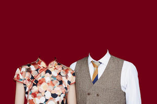 传统结婚证件照