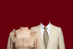 浅色传统结婚证件照