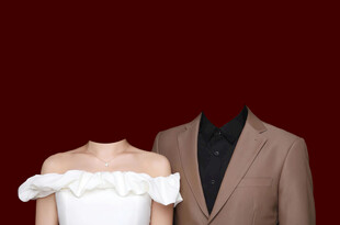 白色礼服结婚证件照