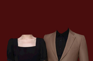 黑色结婚证件照