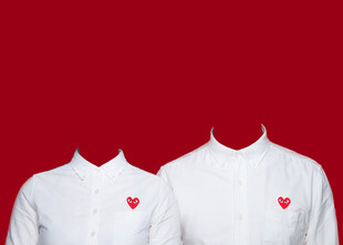 爱心衬衫结婚证件照
