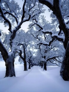 积雪的树林