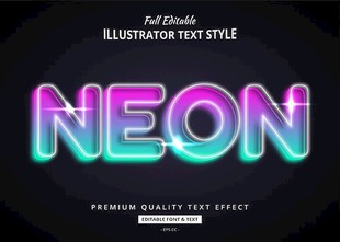 霓虹灯效果EPS字体样机