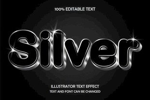 银边金属字EPS字体样机