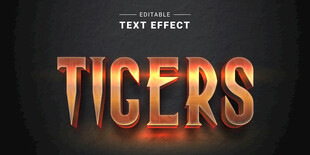 玫瑰金色金属字EPS字体样机