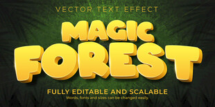 魔法森林风格EPS字体样机