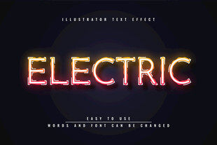 霓虹灯效果EPS字体样机