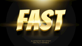 黄金金属字EPS字体样机