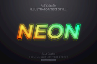霓虹灯效果EPS字体样机